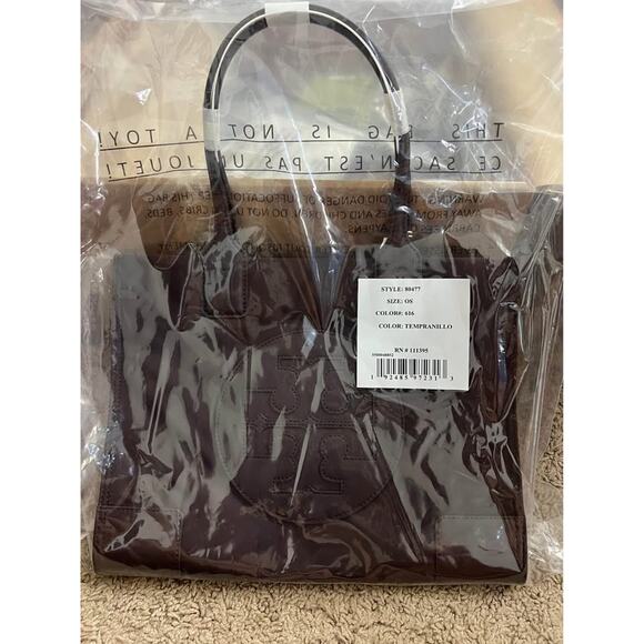 NWT Tory Burch Small Ella Tote Bag Tempranillo - Picture 2 of 6